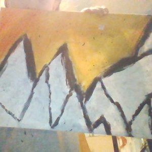 a hand drwan canvess of the mountins